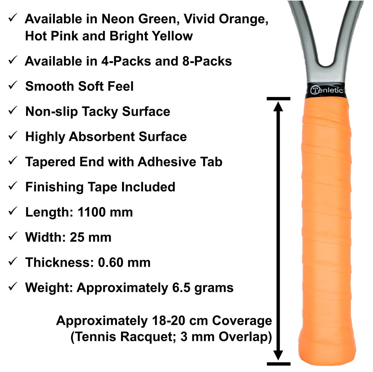 Tenletic GlowTack Racket Overgrip Tape